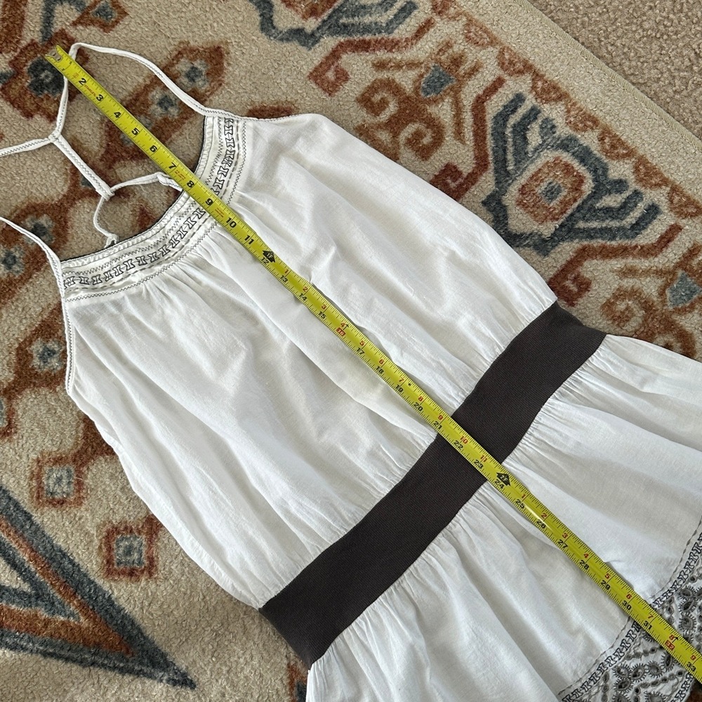 Forever 21 Y2K Womens White Embroidered T-Back Top Boho Summer - Picture 6 of 8